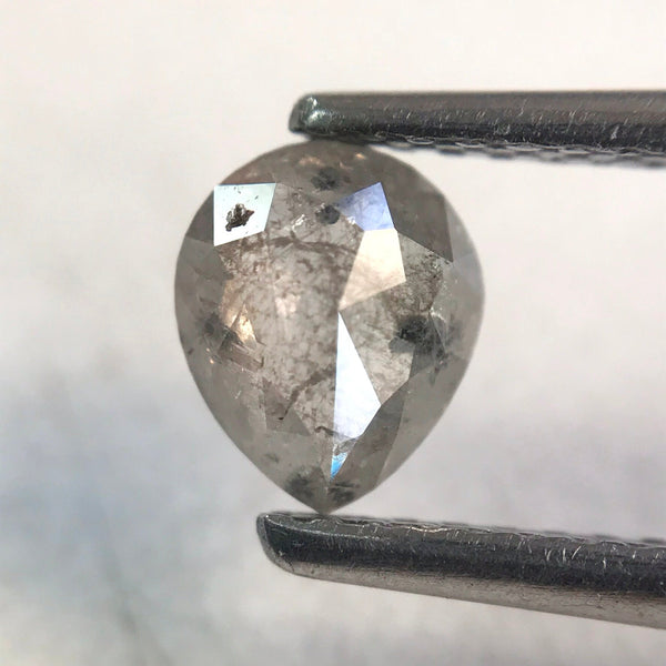 0.55 Ct Pear Cut Loose Natural Diamond Grey Color 6.20 mm X 5.20 mm X 2.27 mm, Grey Rose Cut Pear Natural Loose Diamond SJ36/34