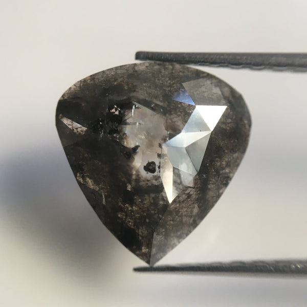 2.25 Ct Natural Loose Diamond 10.55 mm X 10.15 mm x 2.70 mm Fancy Dark Grey Color Full Cut Pear Natural Loose Diamond for Jewellery SJ26/16