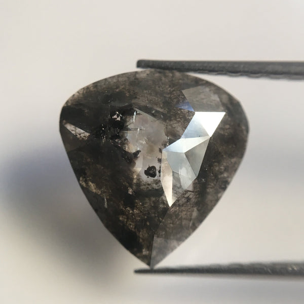 2.25 Ct Natural Loose Diamond 10.55 mm X 10.15 mm x 2.70 mm Fancy Dark Grey Color Full Cut Pear Natural Loose Diamond for Jewellery SJ26/16