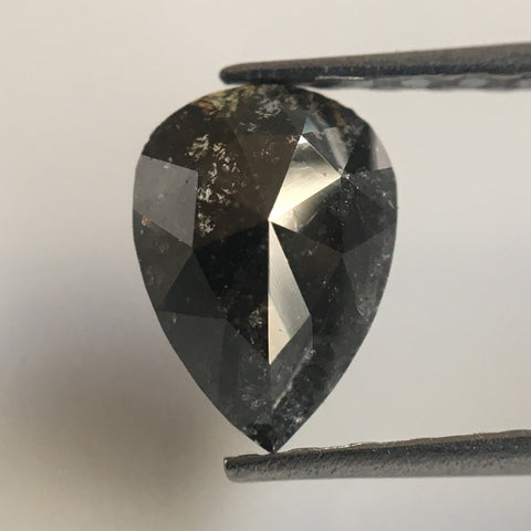 1.01 Ct Natural Loose Diamond 7.10 mm X 5.10 mm x 3.50 mm Fancy Dark Grey Color Full Cut Pear Natural Loose Diamond for Jewellery SJ26/15