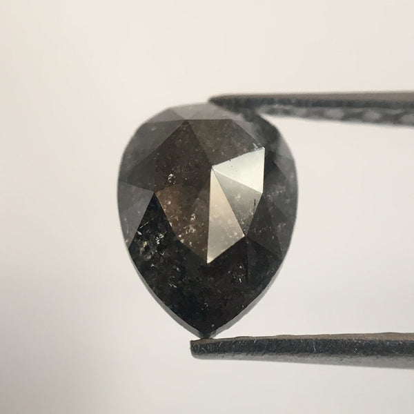 Natural Loose Diamond 0.80 Ct 7.20 mm X 5.30 mm x 2.80 mm Fancy Dark Grey Color Full Cut Pear Natural Loose Diamond for Jewelry SJ26/11