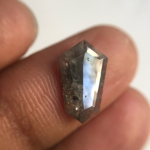 2.46 Ct Fancy Grey color Natural Shield Shape loose Diamond, 14.80 mm X 9.07 mm X 1.80 mm Polished Diamond best for engagement  SJ05/10