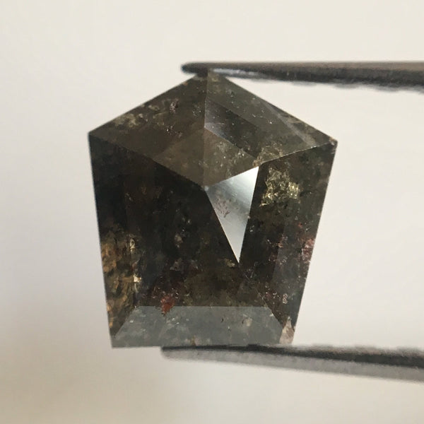 Genuine 1.43 Dark Gray Color Geometric shape Natural Loose Diamond, 7.02 mm X 6.34 mm X 3.66 mm Natural Loose Diamond AJ02/08