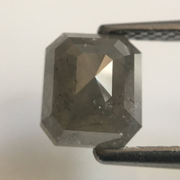 1.93 Ct Natural Gray Emerald Shape Natural Loose Diamond, 6.92 mm X 6.09 mm X 4.29 mm Beautiful sparkling Natural Diamond AJ02/28