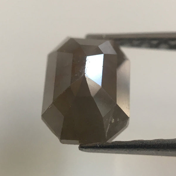 1.22 Ct Natural Brownish Gray Emerald Shape Natural Diamond, 6.67 mm X 4.85 mm X 3.88 mm Beautiful sparkling Natural Diamond AJ02/31