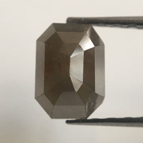 1.22 Ct Natural Brownish Gray Emerald Shape Natural Diamond, 6.67 mm X 4.85 mm X 3.88 mm Beautiful sparkling Natural Diamond AJ02/31