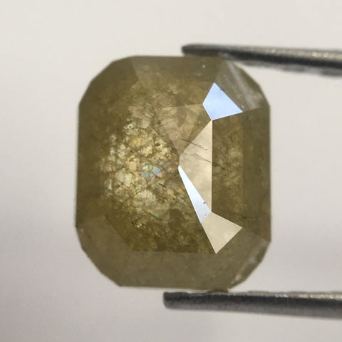 0.88 Ct Natural Yellowish Brown Emerald Shape Natural Diamond, 6.44 mm X 5.43 mm X 2.66 mm Beautiful sparkling Natural Diamond AJ02/33