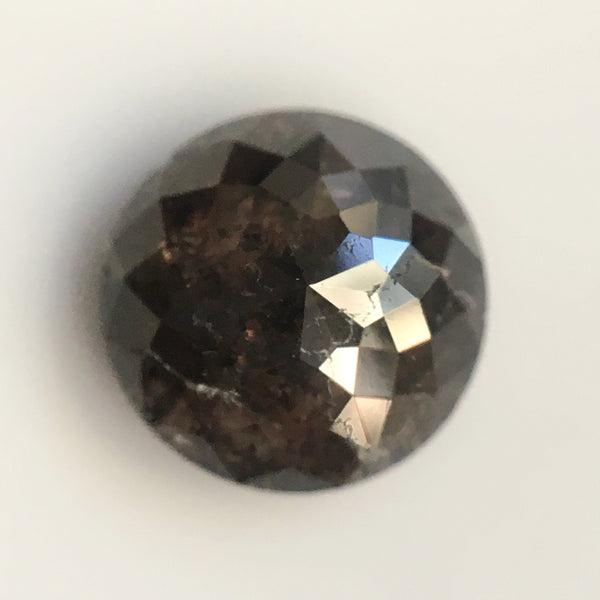 1.29 Ct 6.91 mm X 3.23 mm Natural Loose Dark Brown color Salt and Pepper Round Rose Cut Loose Diamond Use for Jewelry SJ06/15