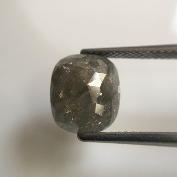 5.67 Ct Dark Grey brown oval shape rose cut natural loose diamond, 9.90 mm x 8.80 mm perfect Diamond for earrings or couple ring AJ04/03