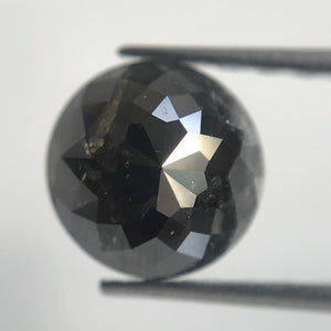 1.11 Ct Natural Loose Diamond Black color 6.09 mm X 3.51 mm Round Shape Rose Cut Loose Diamond, Salt and Pepper Loose Diamond SJ06/27