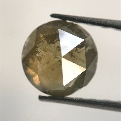 0.89 Ct Natural Brownish Grey color Salt and Pepper 5.86 mm X 2.98 mm Round Shape Rose Cut Loose Diamond Use For Jewelry SJ06/28