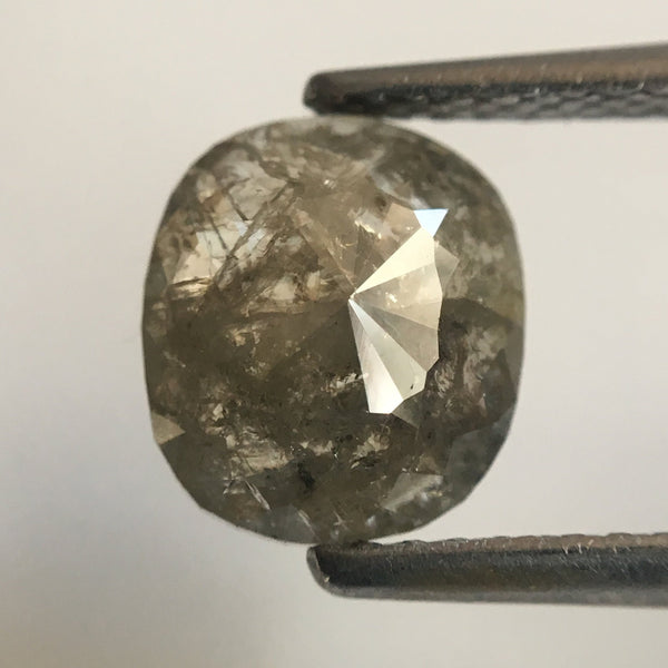 1.43 Ct Natural Oval Shape Dark Gray Opaque Rose cut Loose Diamond 8.20 mm x 7.20 mm Beautiful sparkling facets perfect for ring AJ04/30