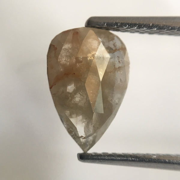 1.23 Ct Fancy Brown Color 10.26 mm X 7.08 mm X 2.05 mm Pear Loose Natural Diamond Fancy Brown Rose Cut Pear Natural Loose Diamond AJ07/06