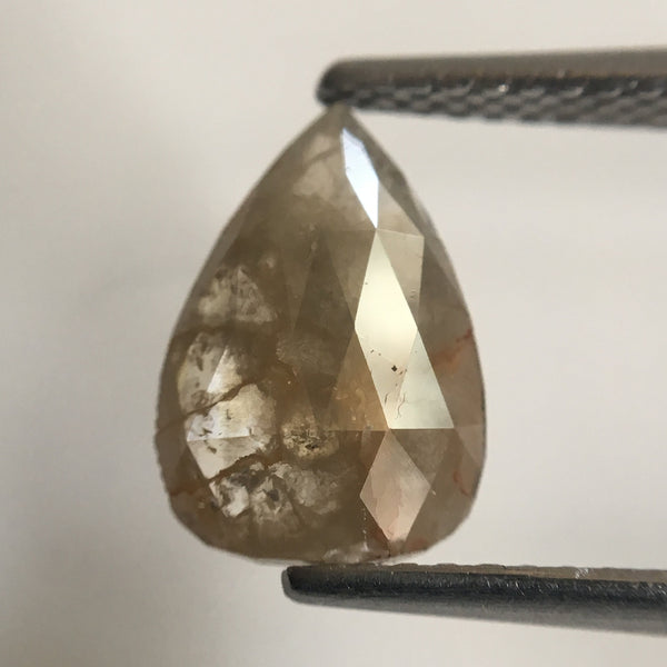 1.23 Ct Fancy Brown Color 10.26 mm X 7.08 mm X 2.05 mm Pear Loose Natural Diamond Fancy Brown Rose Cut Pear Natural Loose Diamond AJ07/06