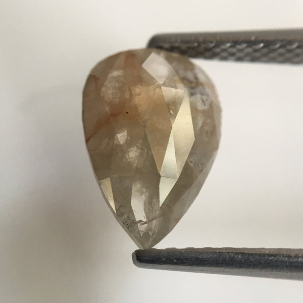 1.23 Ct Fancy Brown Color 10.26 mm X 7.08 mm X 2.05 mm Pear Loose Natural Diamond Fancy Brown Rose Cut Pear Natural Loose Diamond AJ07/06