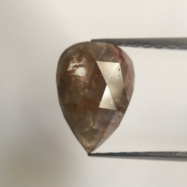 1.53 Ct Fancy Pear Shape Rose Cut Natural Loose Diamond, 10.15 mm X 7.16 mm X 2.50 mm Brown Rose Cut Pear Natural Loose Diamond AJ07/11