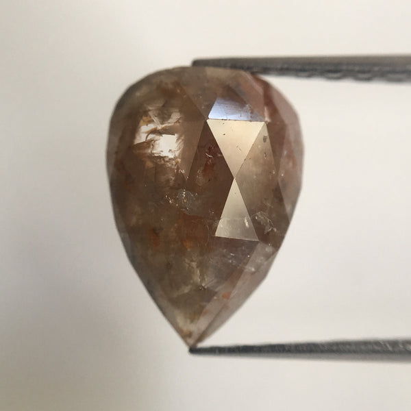 1.53 Ct Fancy Pear Shape Rose Cut Natural Loose Diamond, 10.15 mm X 7.16 mm X 2.50 mm Brown Rose Cut Pear Natural Loose Diamond AJ07/11