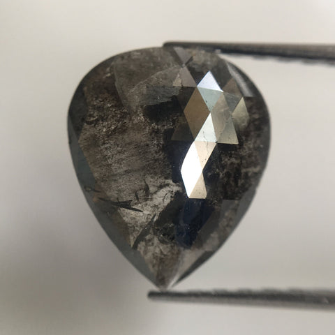 2.13 Ct Fancy Grey Pear Cut Loose Natural Diamond 10.46 mm X 8.81 mm X 2.69 mm Fancy Grey Black Rose Cut Pear Natural Loose Diamond AJ07/14