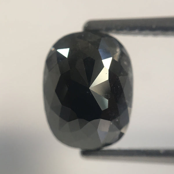 2.79 Ct Natural Black Oval shape rose cut Loose diamond, 8.81 mm x 6.76 mm x 4.72 mm Oval Cut Black Color natural Loose Diamond AJ10/05