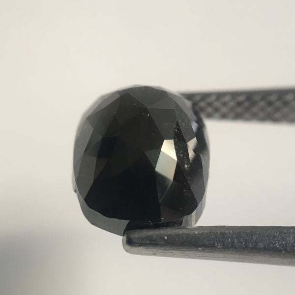 2.79 Ct Natural Black Oval shape rose cut Loose diamond, 8.81 mm x 6.76 mm x 4.72 mm Oval Cut Black Color natural Loose Diamond AJ10/05