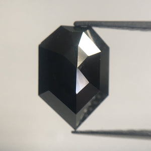 1.14 Ct Natural Pentagon Shape Jet Black Color 9.30 mm x 6.40 mm x 2.60 mm Size Natural Loose Diamond Best For ring AJ10/09