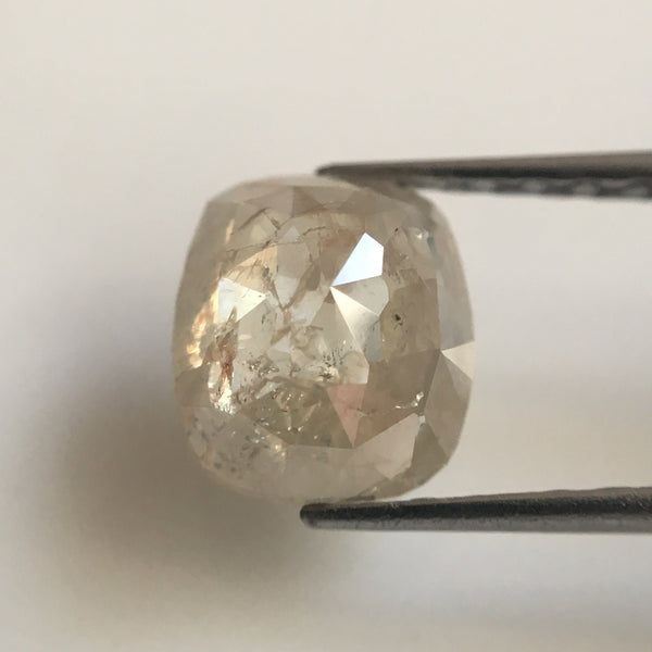 1.37 Ct Natural Gray Oval Shape Rose cut Natural Diamond, 7.33 mm X 6.54 mm X 3.41 mm Beautiful Natural Loose Diamond for Jewelry SJ38/60