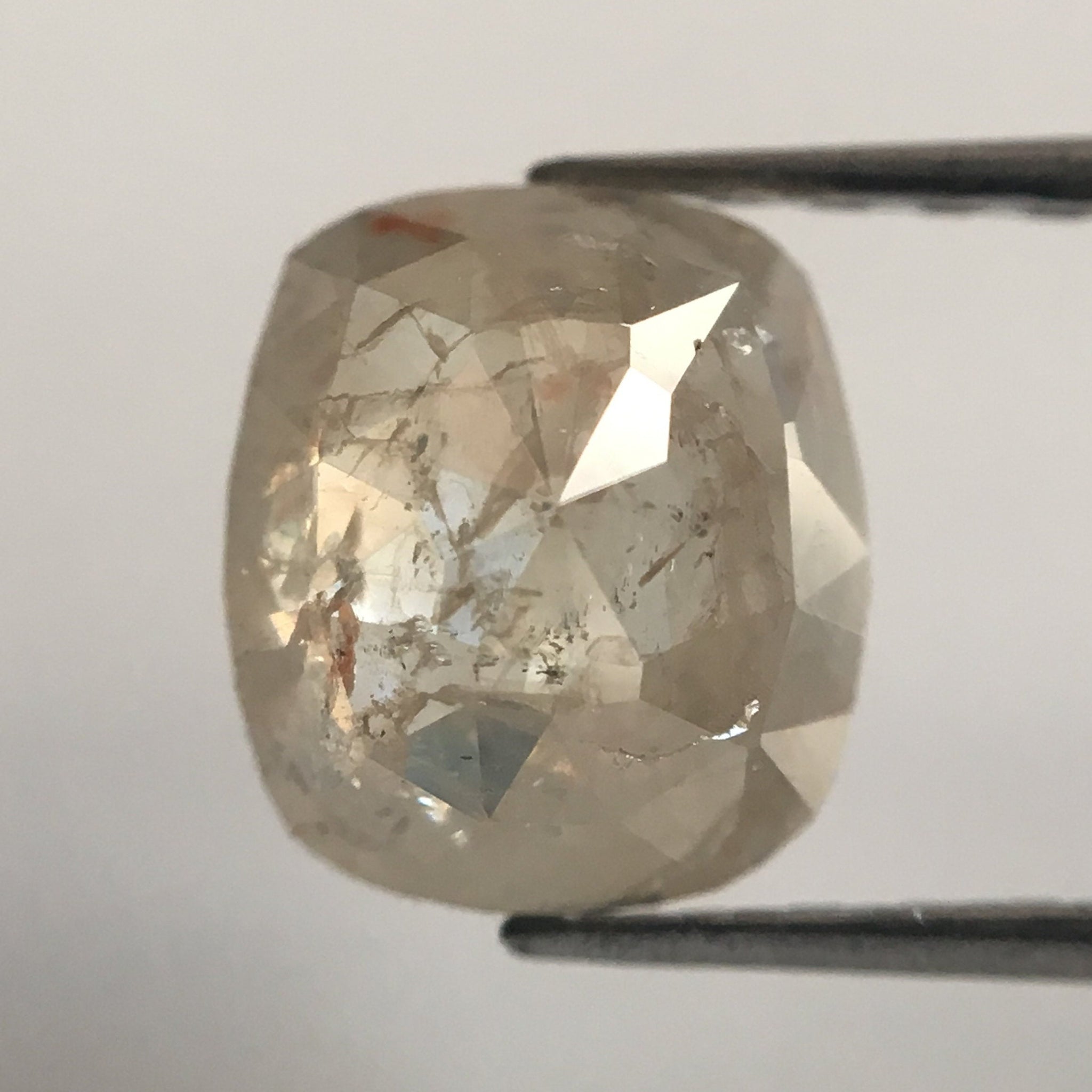 1.37 Ct Natural Gray Oval Shape Rose cut Natural Diamond, 7.33 mm X 6.54 mm X 3.41 mm Beautiful Natural Loose Diamond for Jewelry SJ38/60