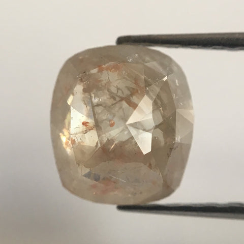 1.38 Ct Natural Loose Diamond Oval Shape Fancy Grey Color Rose Cut 7.26 mm X 6.54 mm X 3.22 mm, Beautiful Sparkling Natural Diamond SJ38/62