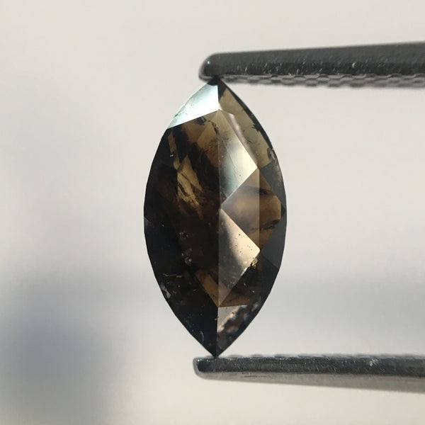 2.09 Ct Natural Marquise Shape Cognac Brown Transparent Rose cut Loose Diamond 9.70 mm x 4.97 mm x 2.60 mm Diamond for Stud Earring AJ10/17