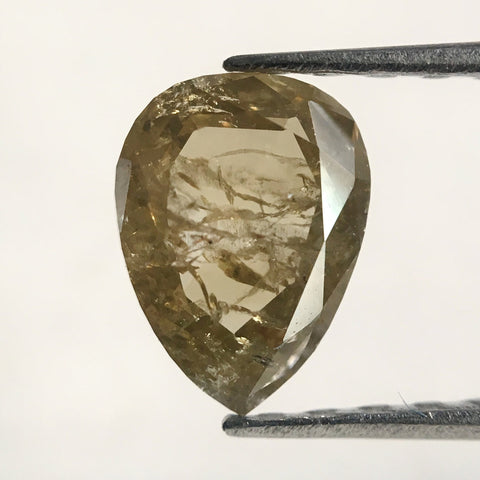 0.66 Ct Yellow brown color pear shape natural loose diamond, 6.87 mm x 5.15 mm x 2.23 mm Pear Shape Natural Loose diamond AJ10/22
