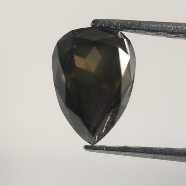 0.69 Ct Pear Shape Greenish Brown Brilliant rose cut Natural Diamond, 6.03 mm x 4.28 mm x 3.37 mm Natural Loose Diamond for ring AJ10/29