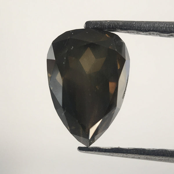 0.69 Ct Pear Shape Greenish Brown Brilliant rose cut Natural Diamond, 6.03 mm x 4.28 mm x 3.37 mm Natural Loose Diamond for ring AJ10/29