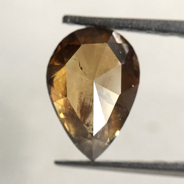 0.70 Ct Natural Pear Shape Fancy Brown Brilliant Rose cut Loose Diamond, 6.76 mm x 4.71 mm x 2.63 mm Natural Rustic Loose Diamond AJ10/31