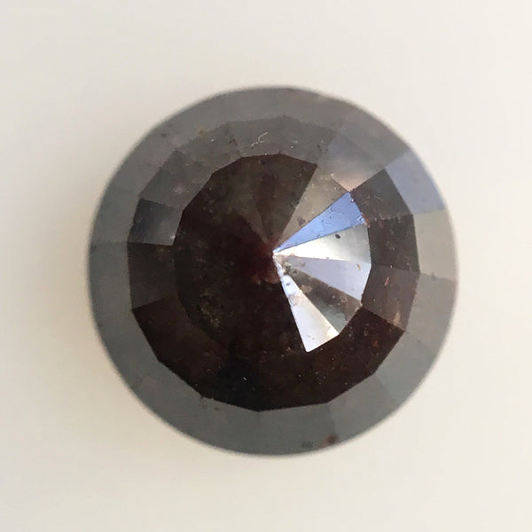 2.73 Ct Natural Opaque Dark Reddish Grey Round Rose cut Natural Diamond, 7.72 mm x 5.40 mm Round Rose Cut Natural Loose Diamond AJ10/41