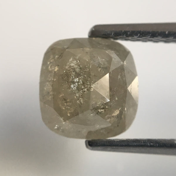 1.54 Ct Cushion Shape Fancy Grey Color Natural Loose Diamond, 7.10 mm X 6.90 mm Cushion Shape Rose Cut Natural Loose Diamond SJ17/15