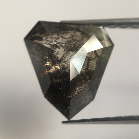 Natural loose Diamond Grey Black Color Pentagon Shape 2.00 Ct 9.35 mm X 8.85 mm, Polished Shield Diamond best for engagement ring SJ19/17