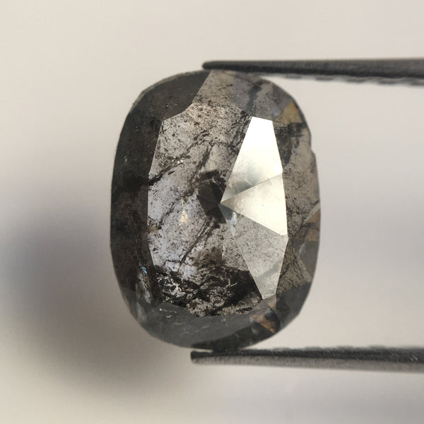 1.50 Ct Oval Shape Dark Grey Color Rose Cut Natural Loose Diamond, 9.60 mm x 7.30 mm Beautiful sparkling Oval Shape Loose Diamond SJ20/35