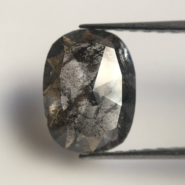 1.50 Ct Oval Shape Dark Grey Color Rose Cut Natural Loose Diamond, 9.60 mm x 7.30 mm Beautiful sparkling Oval Shape Loose Diamond SJ20/35