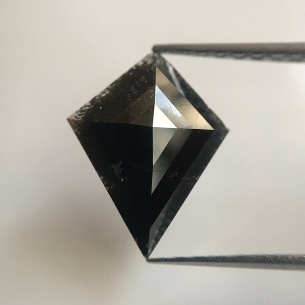 3.59 Ct Pair Black Color Kite Shape Natural Loose Diamond, 12.45 mm X 9.66 mm X 3.10 mm Fancy Shape Natural Loose Diamond AJ12/22