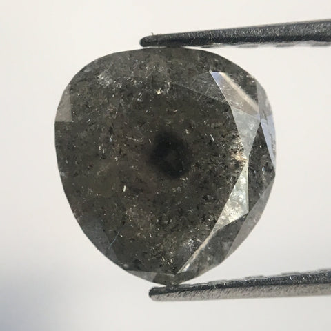 1.51 Ct Gray Black Color Fancy Shape Natural Loose Diamond, 6.98 mm X 6.57 mm X 4.08 mm Brilliant Pear Natural Loose Diamond AJ12/32