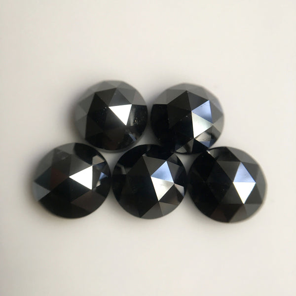 4.50 mm Heated Black Diamond: Round Rose Cut Loose Stone