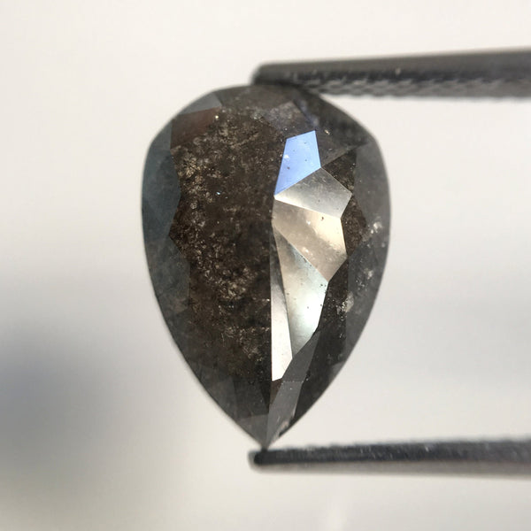 4.09 Ct Pear Cut Loose Natural Diamond Dark Grey Color 12.90 mm X 8.90 mm, Grey Rose Cut Pear Natural Loose Diamond best for Ring SJ21/01