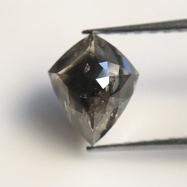 1.53 Ct Natural Shield Shape loose Diamond 8.40 mm X 6.90 mm Fancy Grey, Polished Diamond, Rose Cut Loose Diamond Perfect for Ring SJ21/07