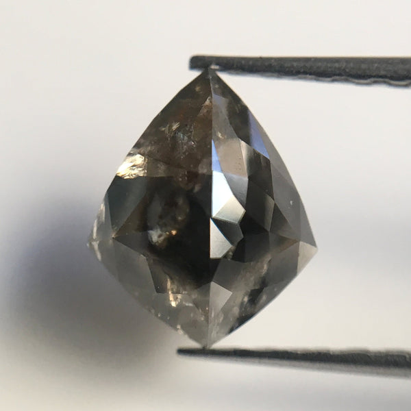 1.53 Ct Natural Shield Shape loose Diamond 8.40 mm X 6.90 mm Fancy Grey, Polished Diamond, Rose Cut Loose Diamond Perfect for Ring SJ21/07