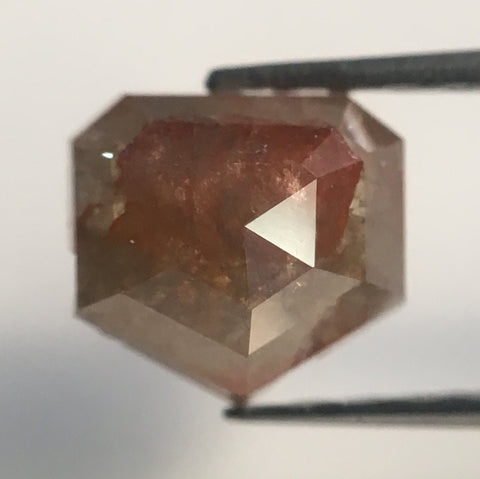 1.00 Ct Genuine Fancy Brown Color Pentagon Cut Natural Diamond, 5.80 mm X 6.14 mm X 3.12 mm Geometry Shape Loose diamond AJ12/42