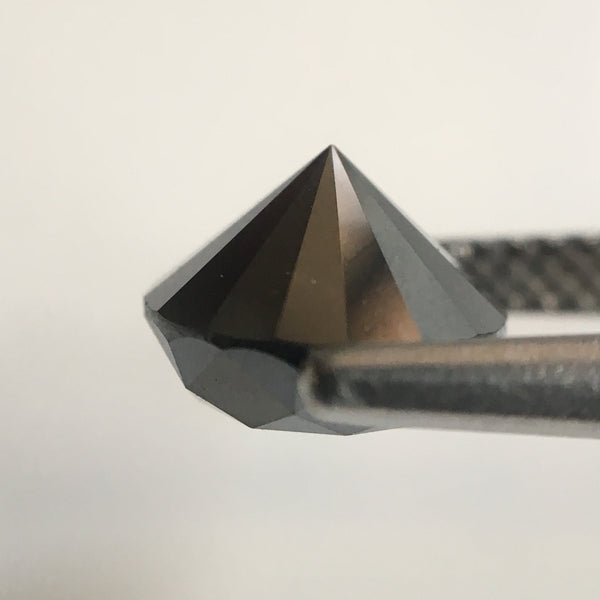 1.50 Ct Heated Black Diamond: 6.60 mm Round Brilliant Cut Loose Stone