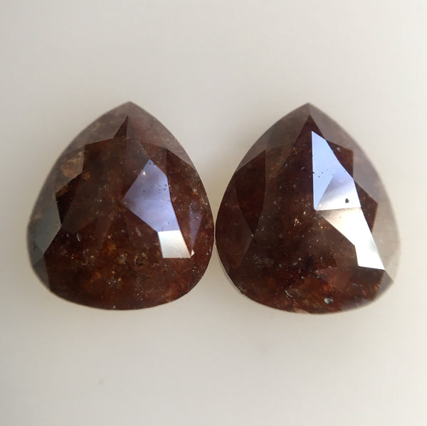 4.15 Ct Reddish Brown Color Pear Shape Natural Loose Diamond, 9.53 mm x 8.23 mm X 3.17 mm Pair Of Pear Cut Natural Diamonds AJ13/06