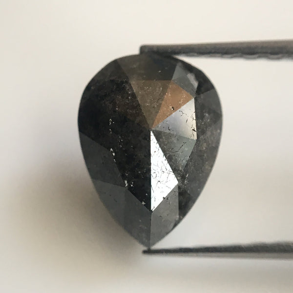 1.84 Ct Natural Loose Diamond 9.20 mm X 6.90 mm x 3.70 mm Fancy Dark Grey Color Full Cut Pear Natural Loose Diamond SJ26/06