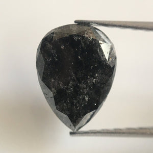 1.84 Ct Natural Loose Diamond 9.20 mm X 6.90 mm x 3.70 mm Fancy Dark Grey Color Full Cut Pear Natural Loose Diamond SJ26/06