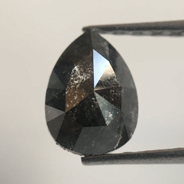 Natural Loose Diamond 0.80 Ct 7.20 mm X 5.30 mm x 2.80 mm Fancy Dark Grey Color Full Cut Pear Natural Loose Diamond for Jewelry SJ26/11